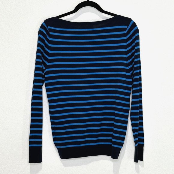NWT Banana Republic Women's Preppy Stripe Ooh La La Sweater Size 14 Blue $79.50 - Picture 3 of 8
